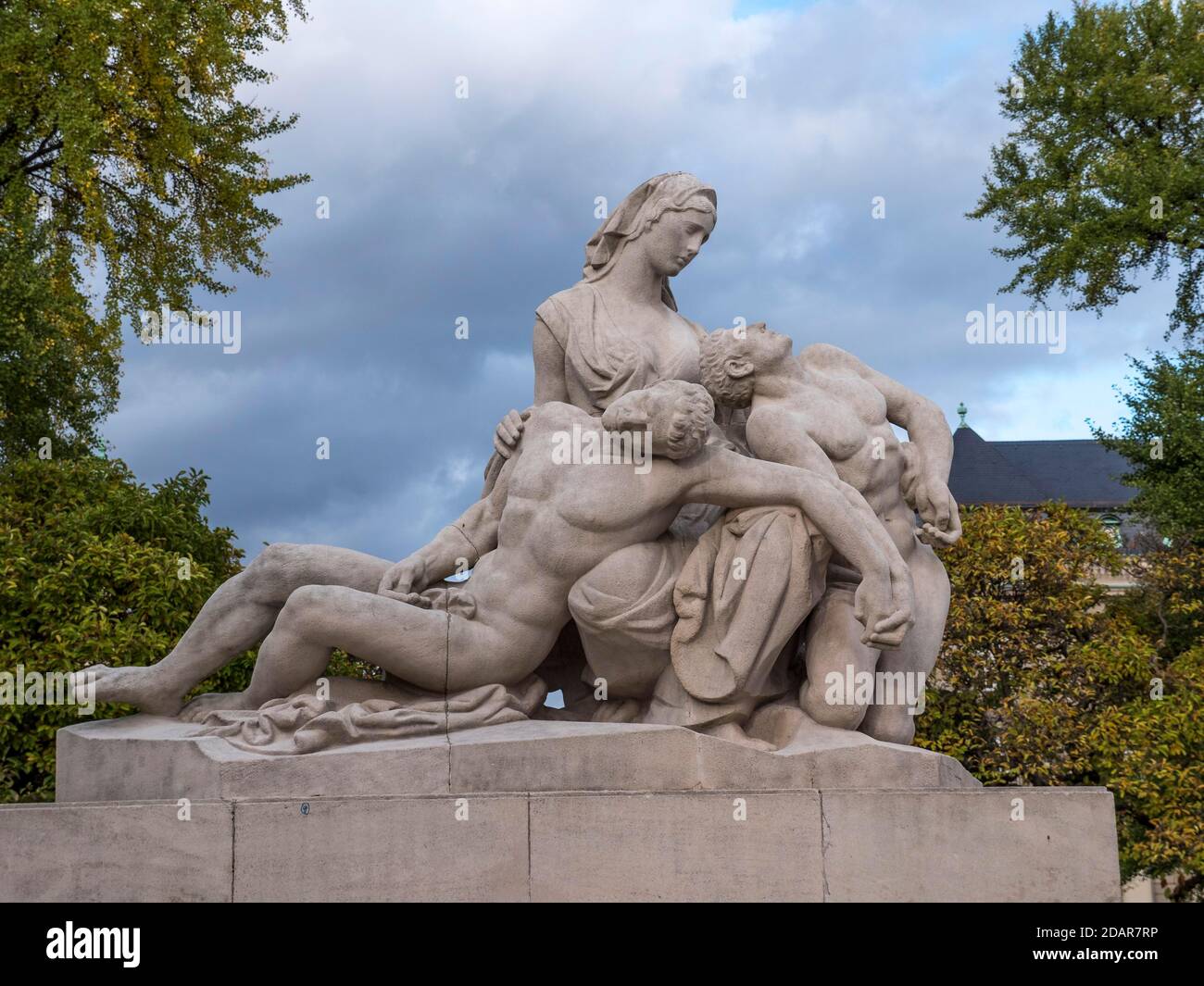 Memoriale ai morti a Place de la Republique, Strasburgo, Grand Est, Francia Foto Stock