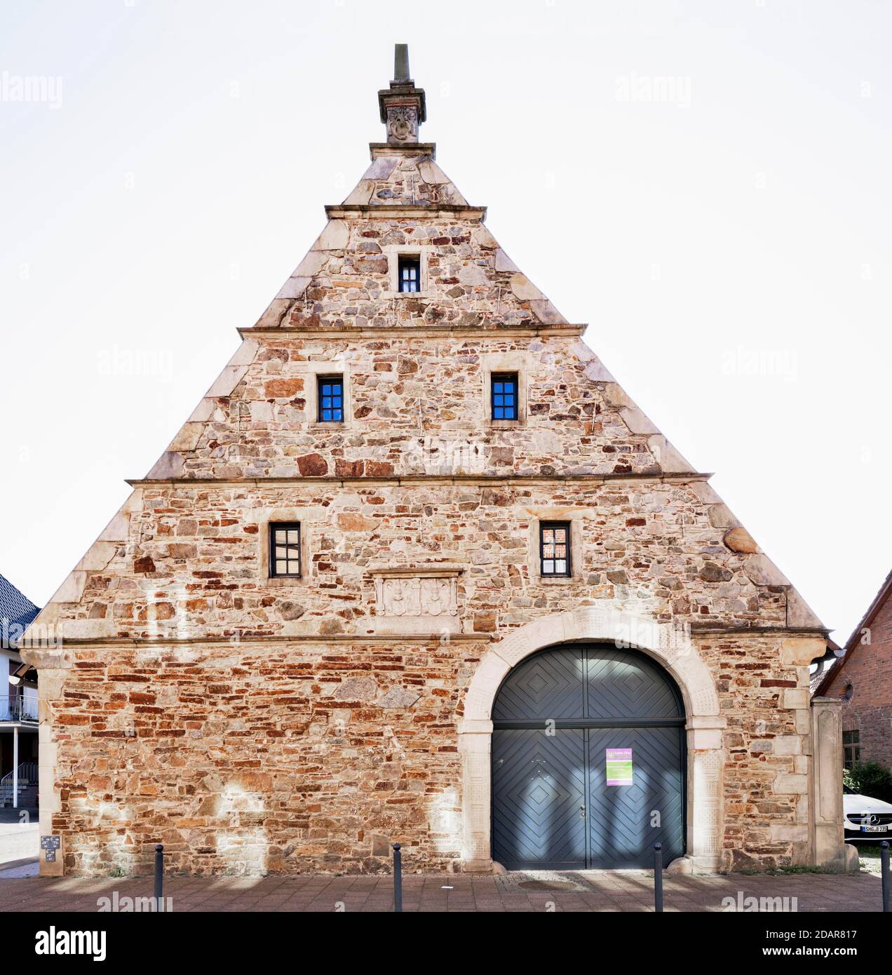Muenchhausenhof, ex sede della nobiltà e casa padronale, Weser Renaissance, Rinteln, Weserbergland, bassa Sassonia, Germania Foto Stock
