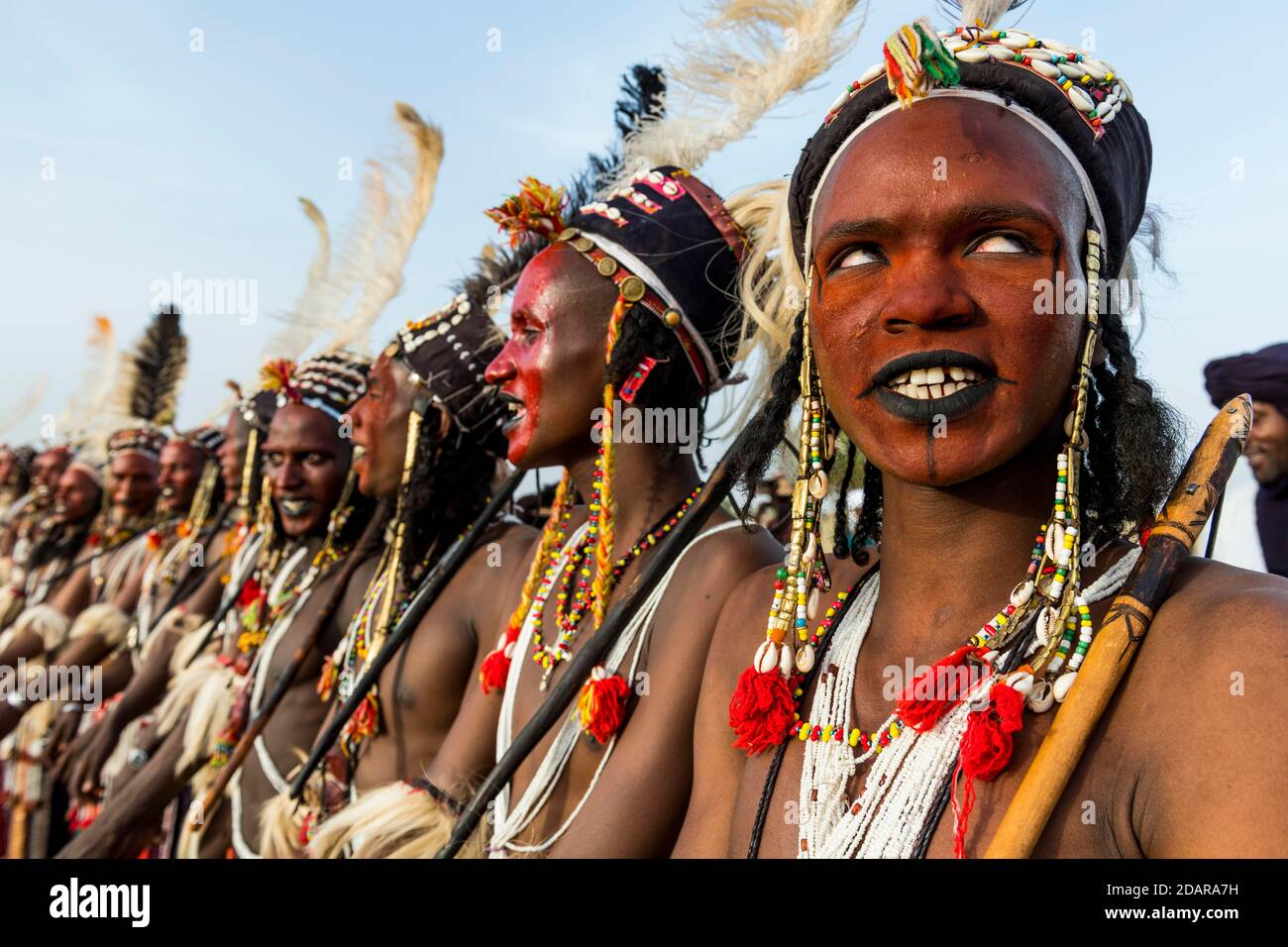Festival Gerewol, concorso rituale di courtship tra il popolo Woodaabe Fula, Niger Foto Stock