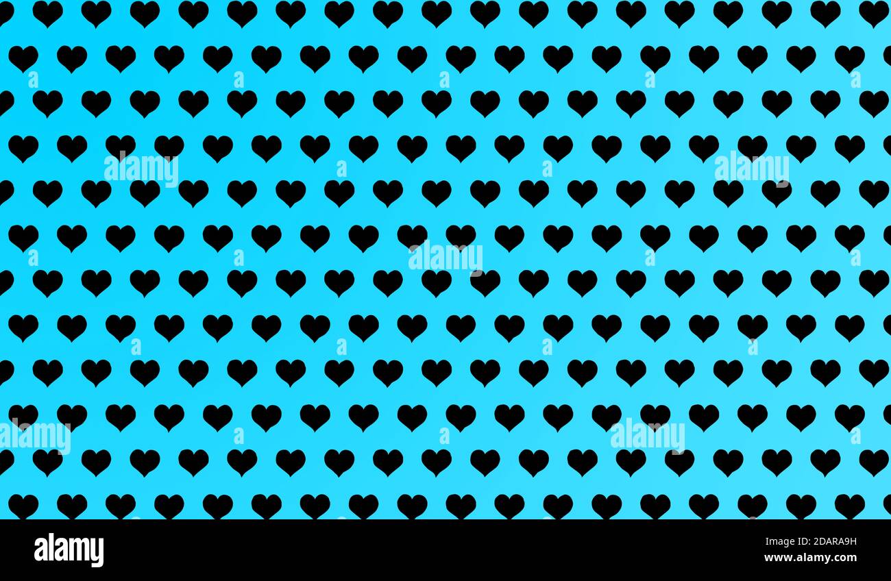 schema 2d azzurro dei cuori dei cartoni animati su sfondo isolato. Foto Stock