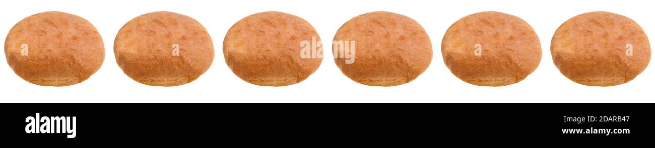 Una pagnotta di pane bianco su fondo isolato di wite. Ripetizione senza giunture. Design originale dell'imballaggio Foto Stock