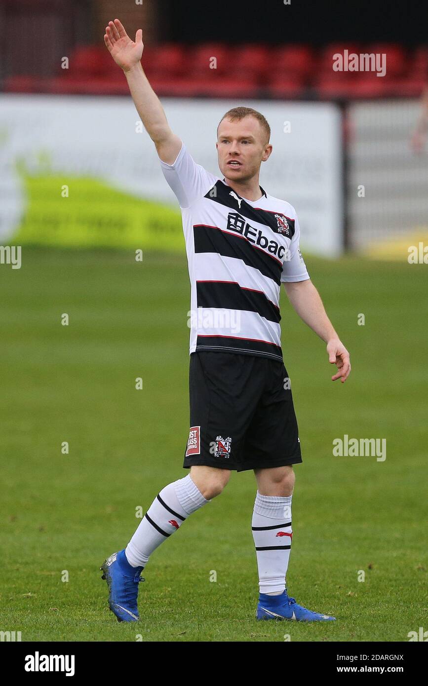 DARLINGTON, INGHILTERRA. 14 NOVEMBRE Adam Campbell di Darlington durante la Vanarama National League North match tra Darlington e AFC Telford United a Blackwell Meadows, Darlington sabato 14 novembre 2020. (Credit: Mark Fletcher | MI News) Credit: MI News & Sport /Alamy Live News Foto Stock