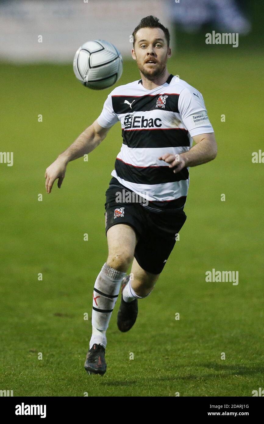 DARLINGTON, INGHILTERRA. 14 NOVEMBRE Michael Liddle di Darlington durante la Vanarama National League North match tra Darlington e AFC Telford United a Blackwell Meadows, Darlington sabato 14 novembre 2020. (Credit: Mark Fletcher | MI News) Credit: MI News & Sport /Alamy Live News Foto Stock