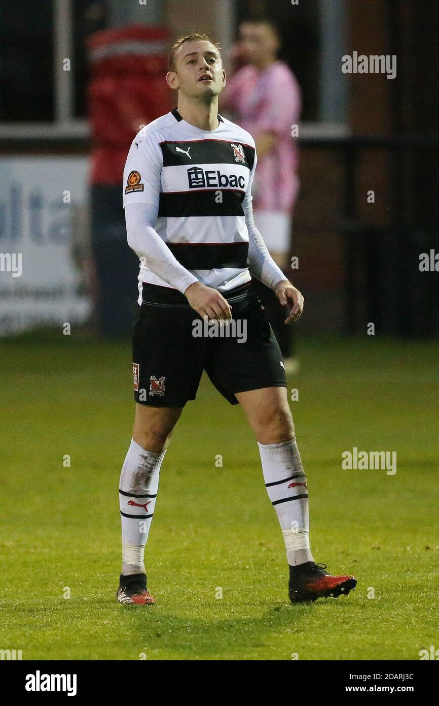 DARLINGTON, INGHILTERRA. 14 NOVEMBRE Louis Laing di Darlington durante la Vanarama National League North match tra Darlington e AFC Telford United a Blackwell Meadows, Darlington sabato 14 novembre 2020. (Credit: Mark Fletcher | MI News) Credit: MI News & Sport /Alamy Live News Foto Stock