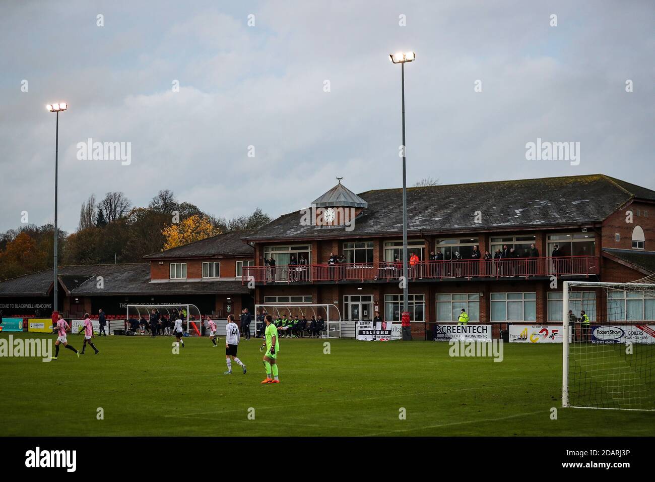 DARLINGTON, INGHILTERRA. 14 NOVEMBRE UNA visione genrale di Blackwell Meadows durante la Vanarama National League North match tra Darlington e AFC Telford United a Blackwell Meadows, Darlington sabato 14 novembre 2020. (Credit: Mark Fletcher | MI News) Credit: MI News & Sport /Alamy Live News Foto Stock