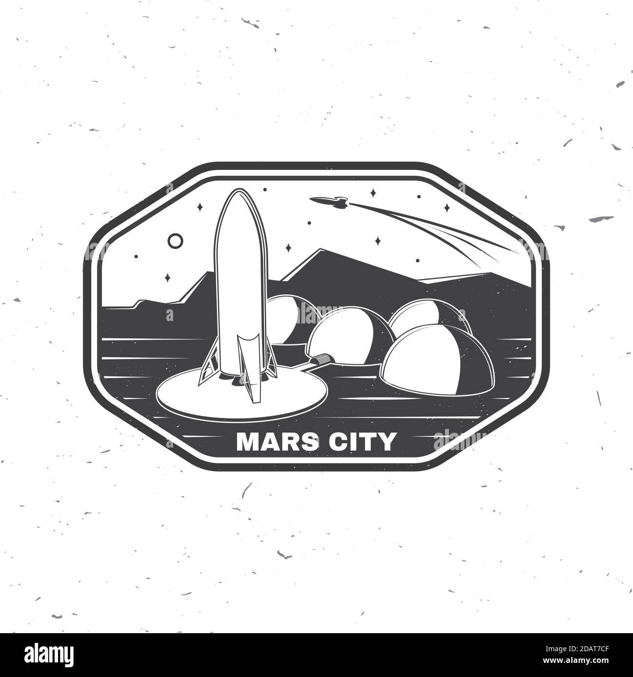 Mars City logo, badge, patch. Illustrazione vettoriale. Concetto per camicia, stampa, timbro, overlay o modello. Design tipografico vintage con razzo spaziale e silhouette di Mars City. Illustrazione Vettoriale Mars City logo, badge, patch. Illustrazione vettoriale. Concetto per camicia, stampa, timbro, overlay o modello. Design tipografico vintage con razzo spaziale e silhouette di Mars City. Illustrazione Vettoriale