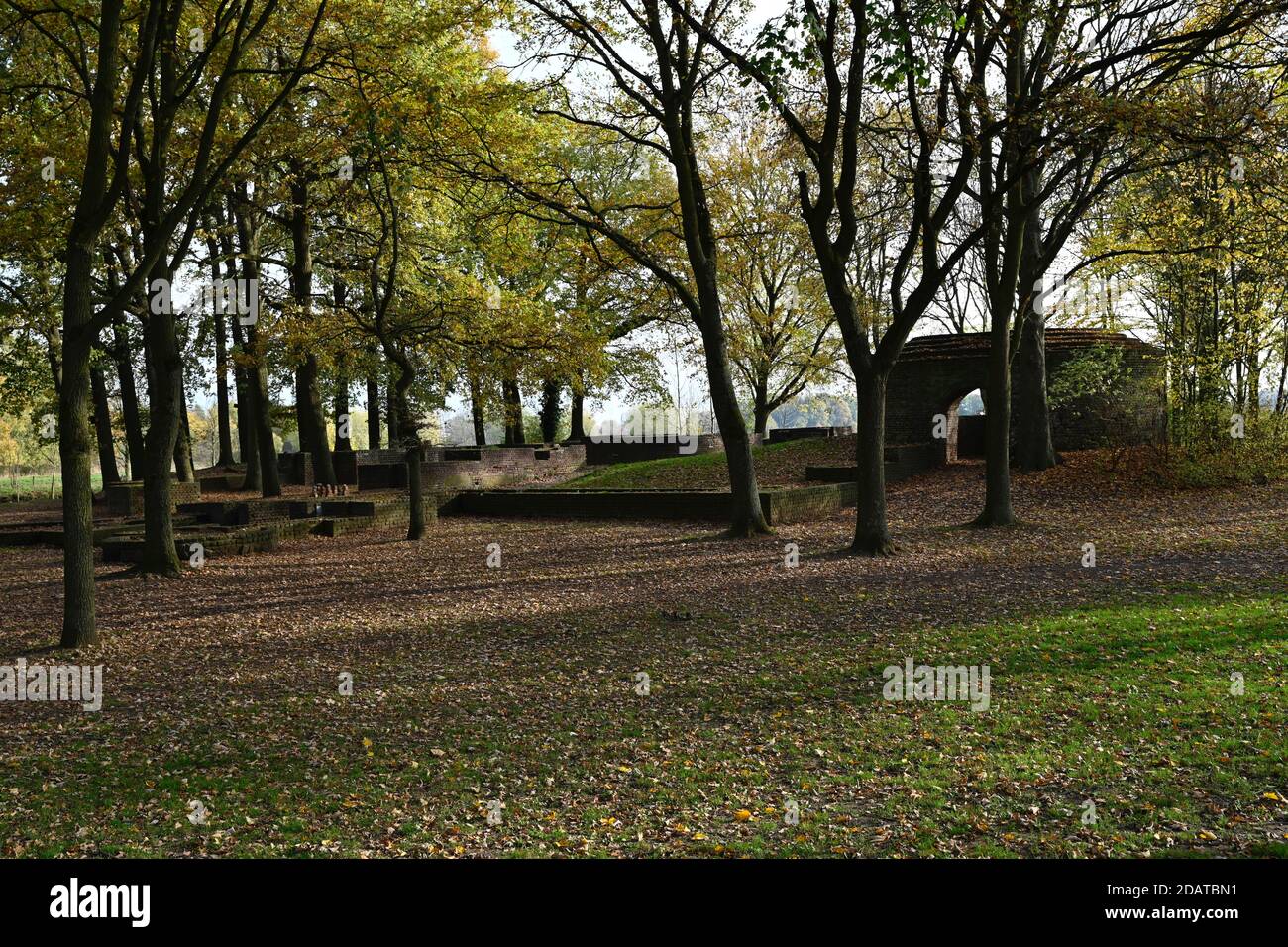 Le rovine del Castello di Wachtendonk Foto Stock
