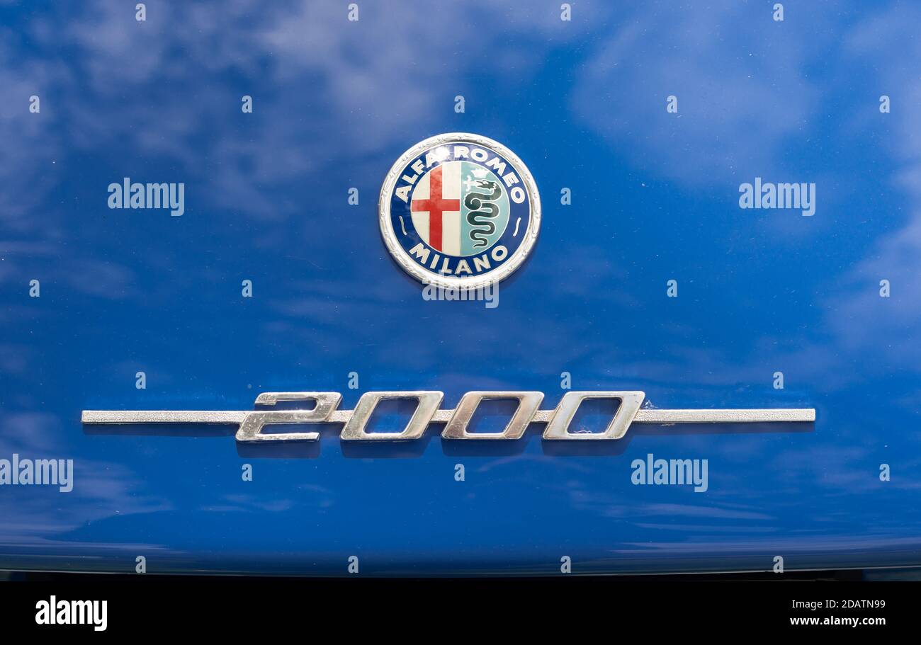 Targhetta Alfa Romeo 2000 Foto Stock