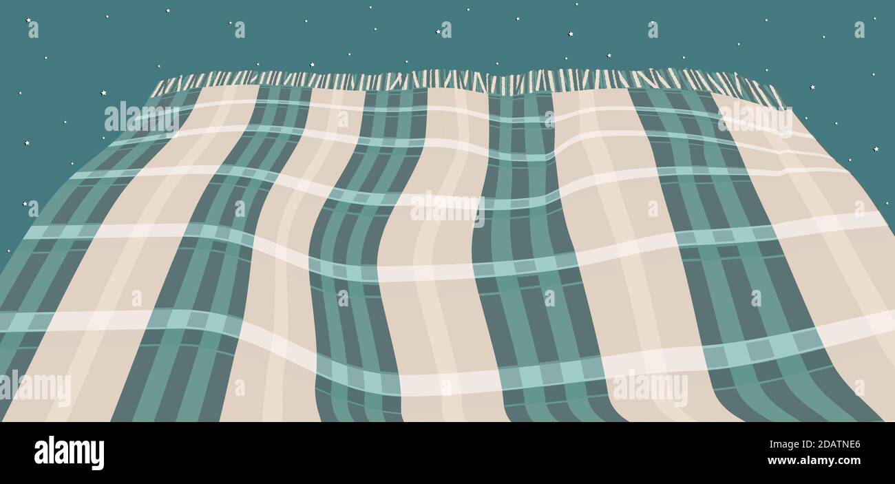 Blu, verde, beige vettore di natale inverno simpatico plaid con rettangoli e linee Illustrazione Vettoriale