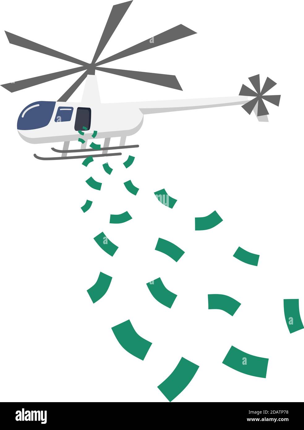 far cadere denaro da un elicottero per illustrare gli effetti di espansione monetaria Illustrazione Vettoriale