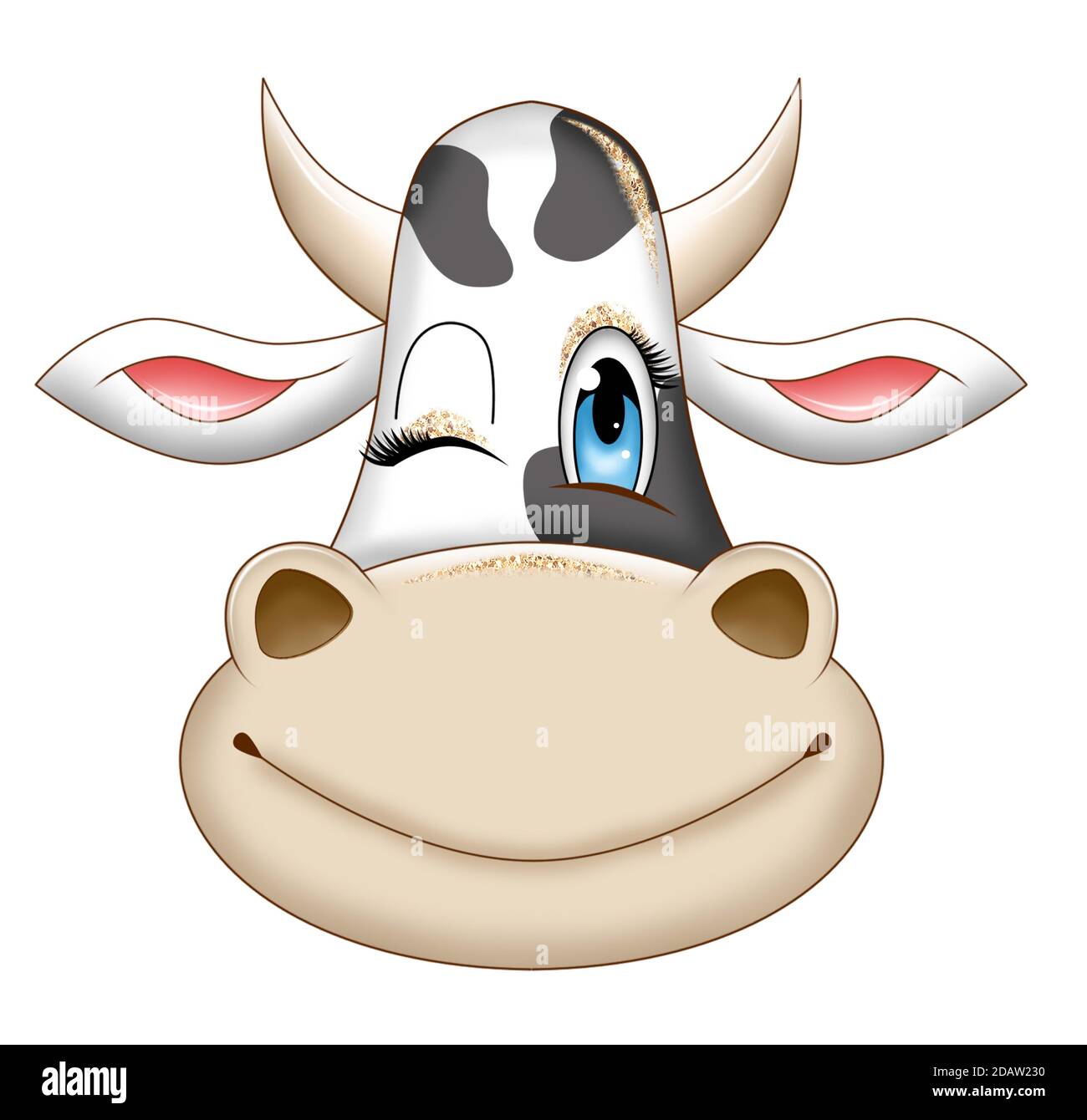 toro bianco con un sorriso Illustrazione Vettoriale