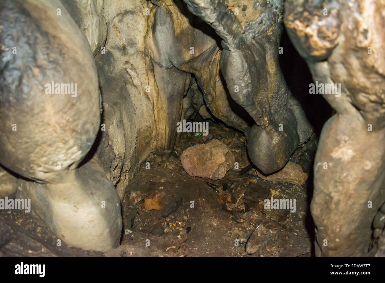 Una vista interna della popolare Grotta di Mawsmai Cherrapunjee (Sohra), Meghalaya. India Foto Stock