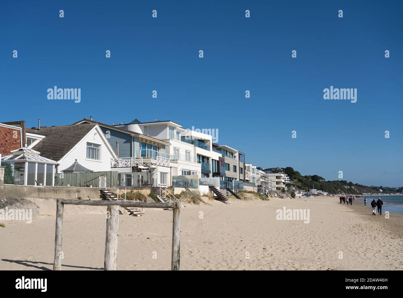 Costosi alberghi di alto livello sul fronte spiaggia a Sandbanks Poole Dorset Foto Stock