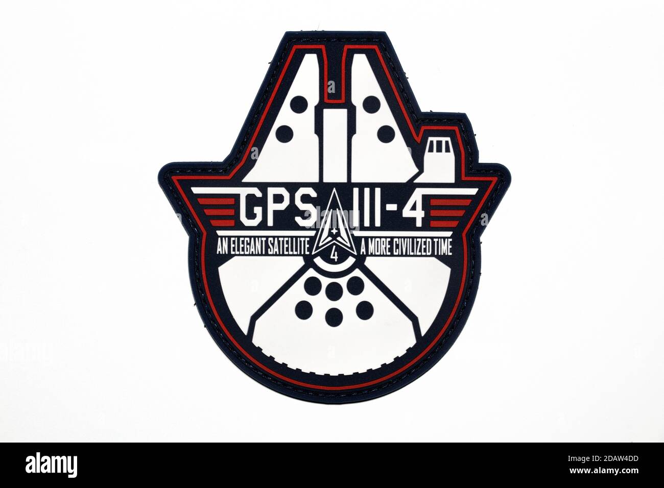 Falcon 9 GPS III-4 Space Mission PVC Patch Foto Stock