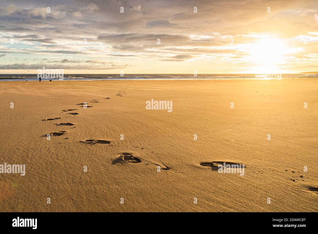 Tramonto sulla spiaggia Foto Stock