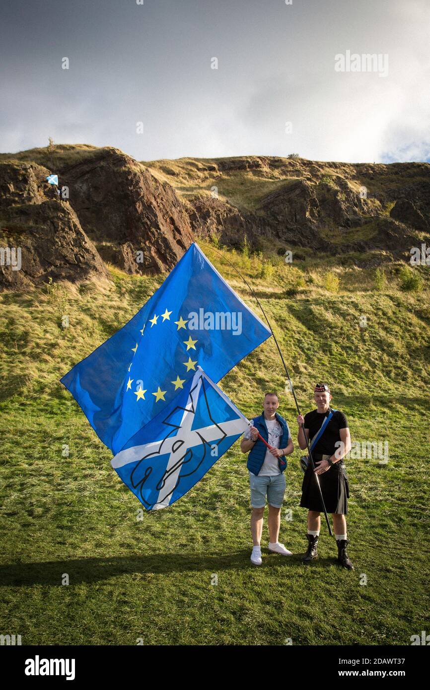 LA SCOZIA / EDIMBURGO / l'Indipendenza scozzese marciano il 6 ottobre 2018 a Edimburgo. Foto Stock
