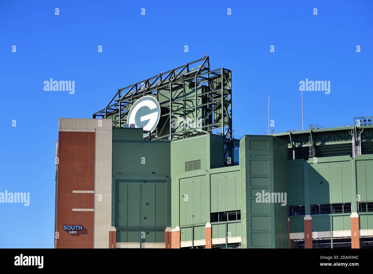 Green Bay, Wisconsin, Stati Uniti. Lambeau Field, sede dei Grean Bay Packers della National Football League. Foto Stock
