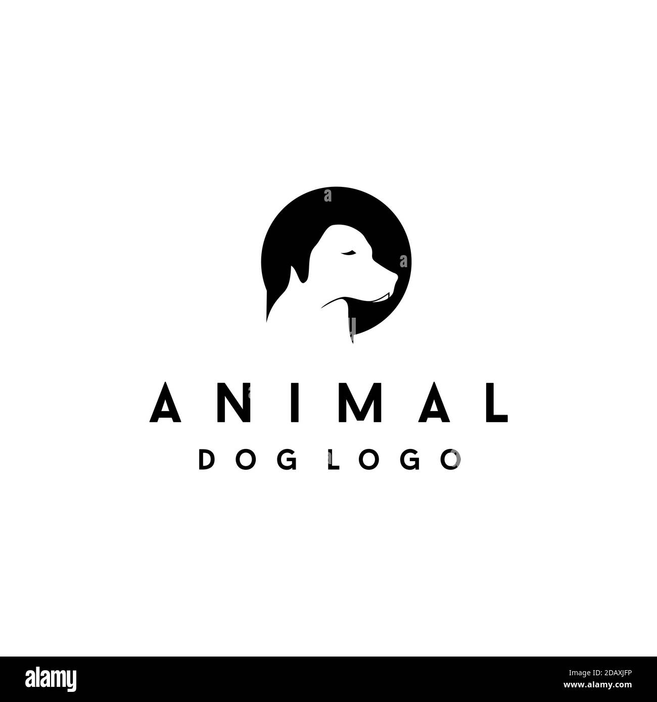 Cane come negativo spazio logo ispirazione di design Illustrazione Vettoriale