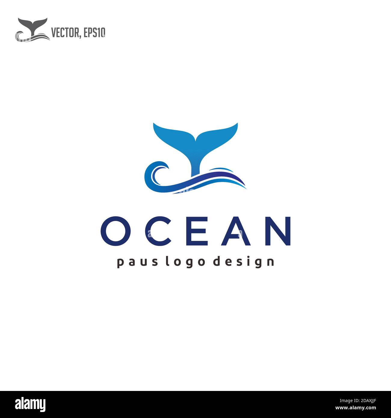 illustrazioni vettoriali per il design del logo delle code di balene e onde Illustrazione Vettoriale
