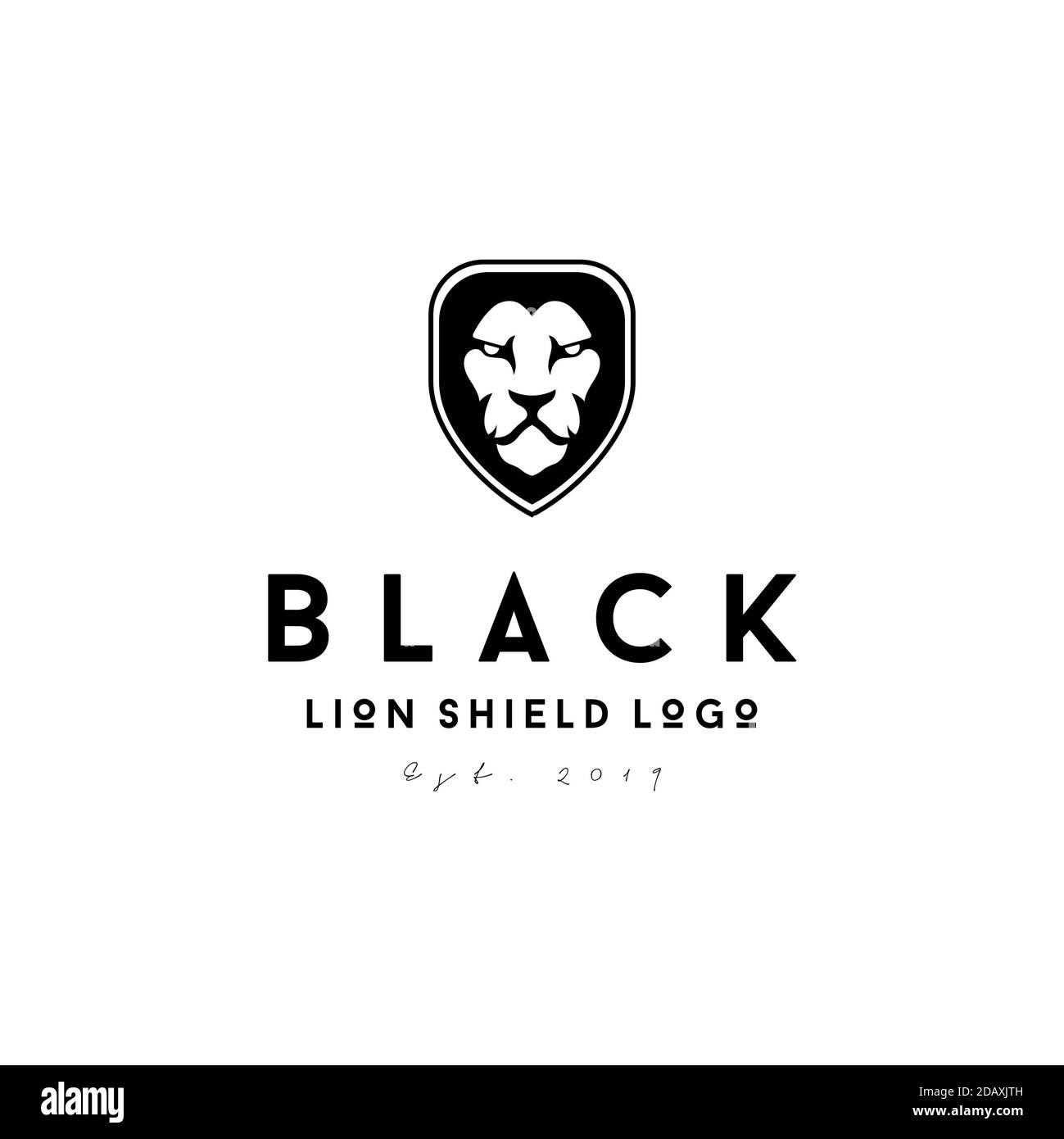 Scudo di sicurezza con logo leone Illustrazione Vettoriale