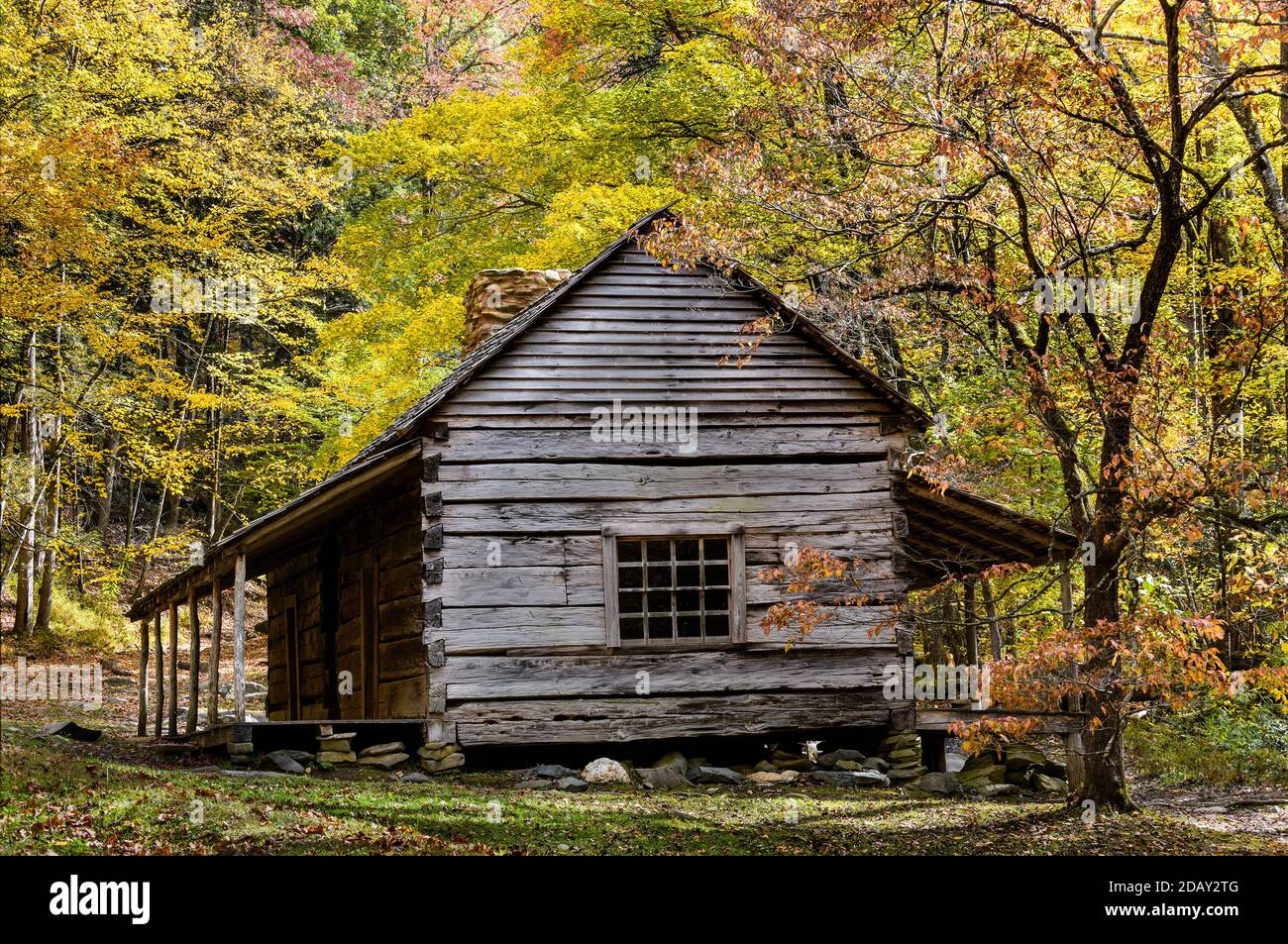 Casa di Noah 'Bud' Ogle, Great Smoky Mountains National Park, Tennessee Foto Stock