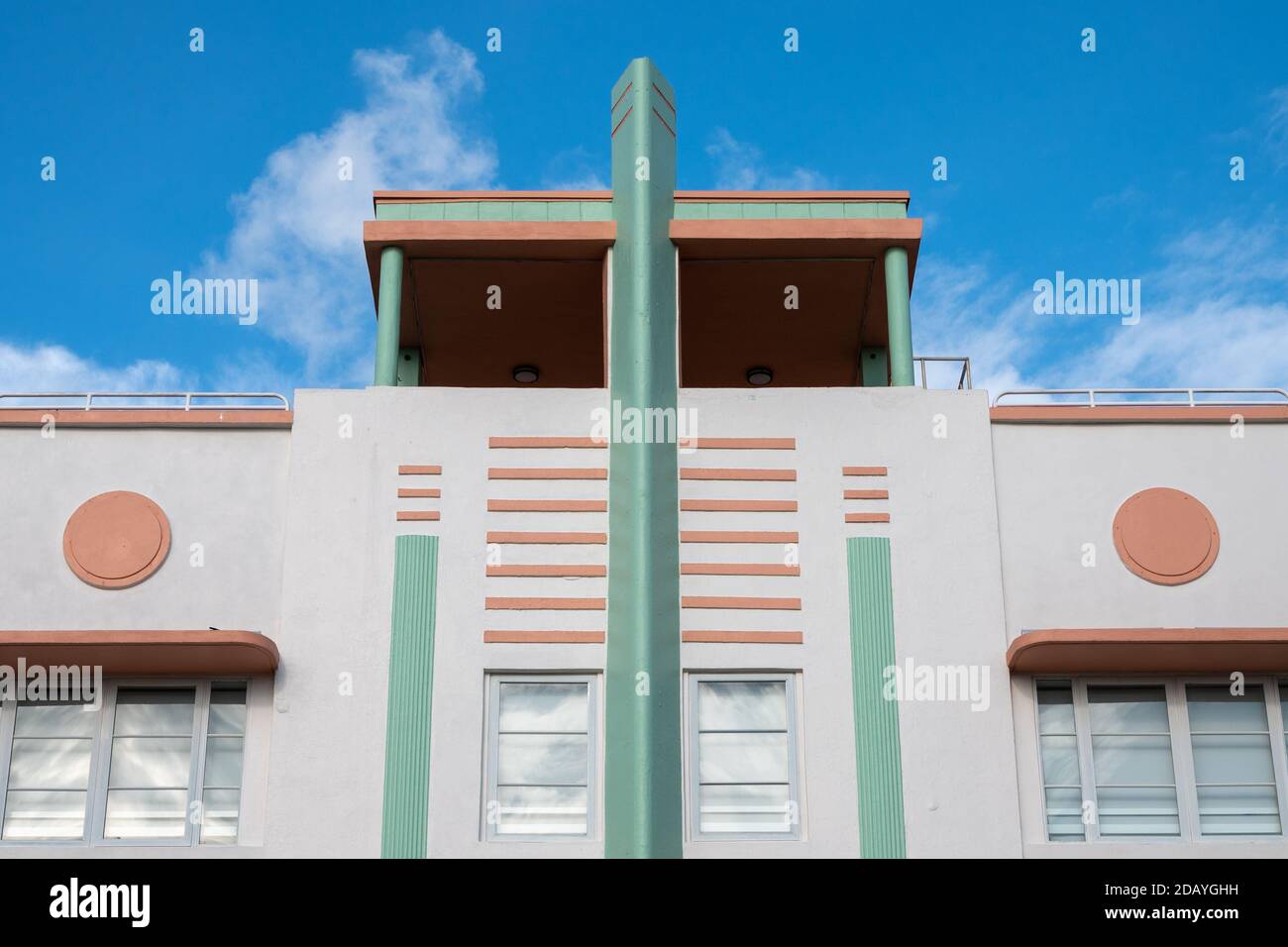 Edificio Art Deco su Ocean Drive a Miami South Beach, Florida, USA Foto Stock