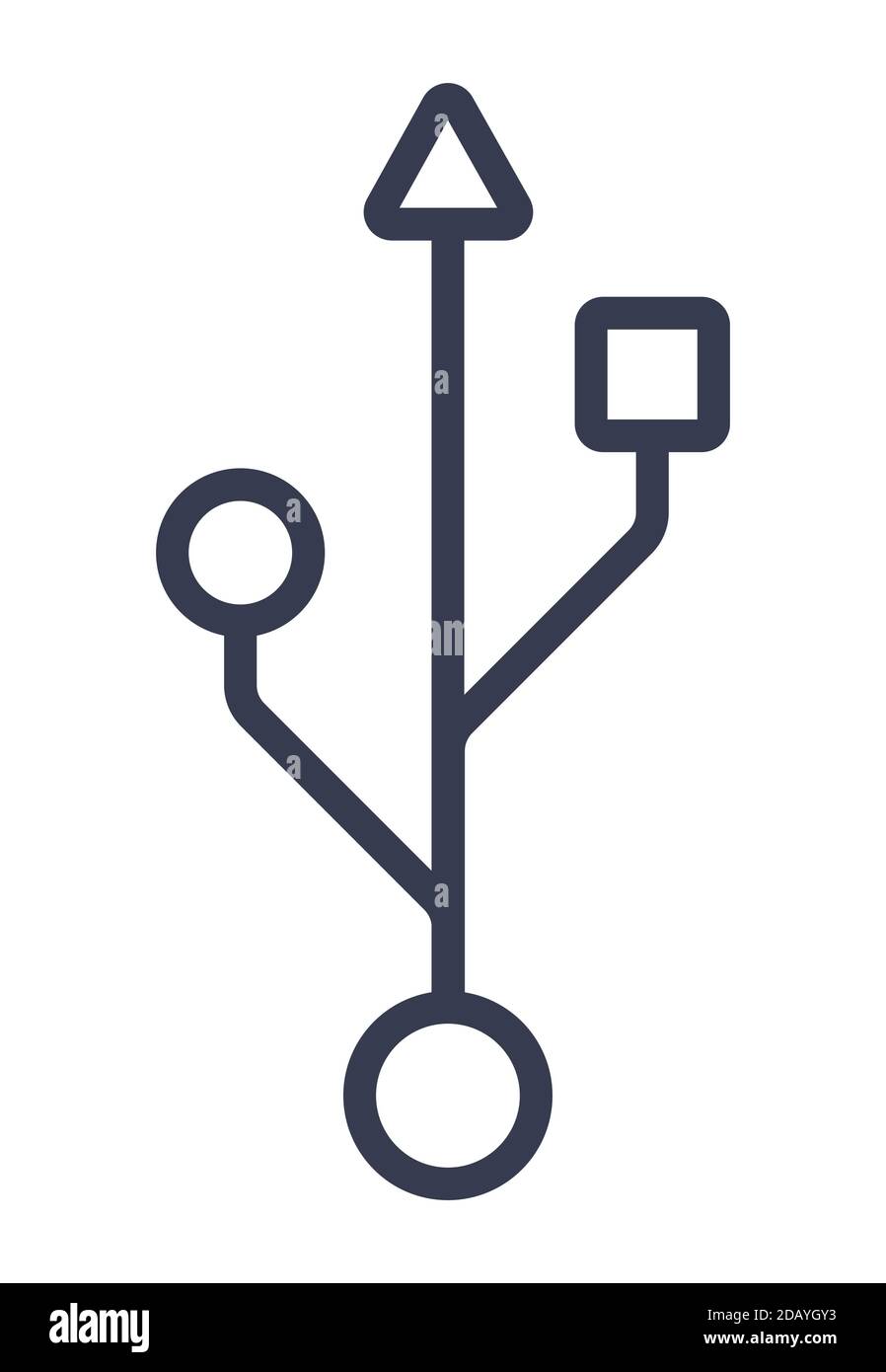 Icona di collegamento della porta USB simbolo del bus seriale universale standard industriale Illustrazione Vettoriale