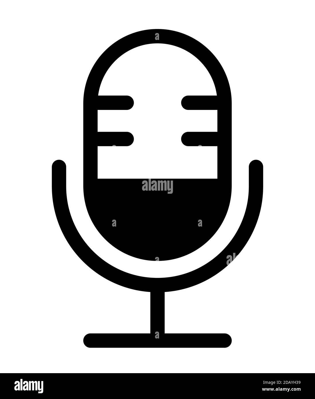 Icona del microfono multimediale della radio podcast e illustrazione del vettore di icone Illustrazione Vettoriale