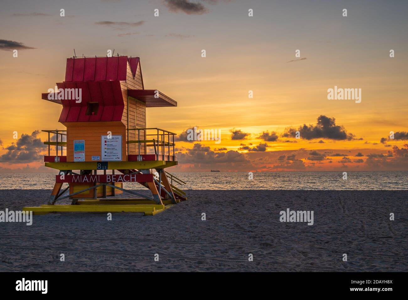 William Lane Beach Hut a Miami Beach, Florida Foto Stock