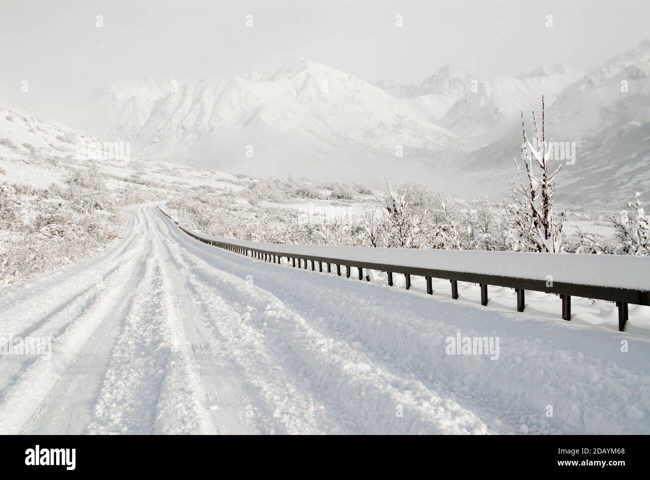 Prima neve, Hatcher Pass Recreation area Road, Alaska Foto Stock