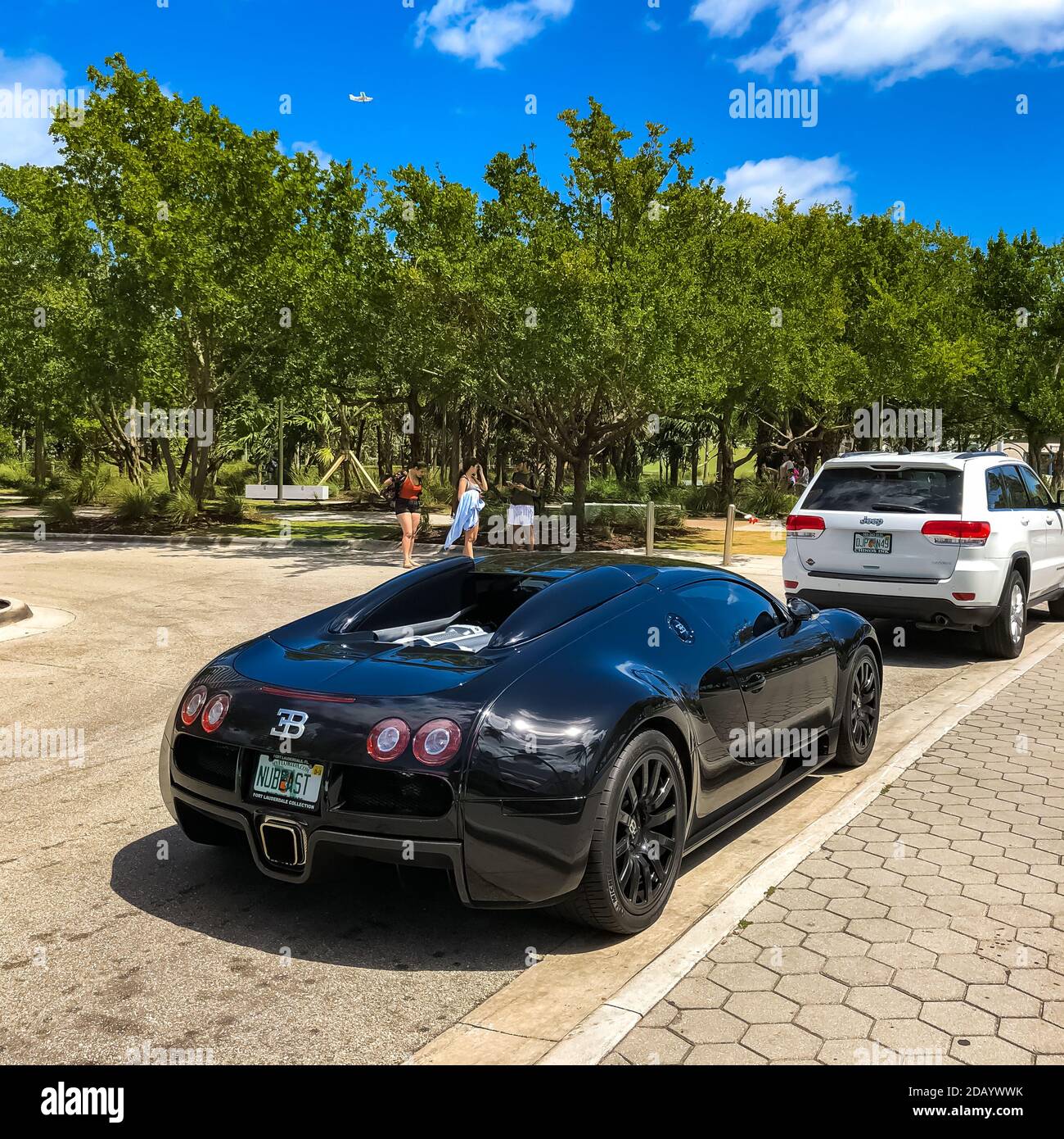 Bugati Veyron parcheggiato a Miami South Beach. Foto Stock