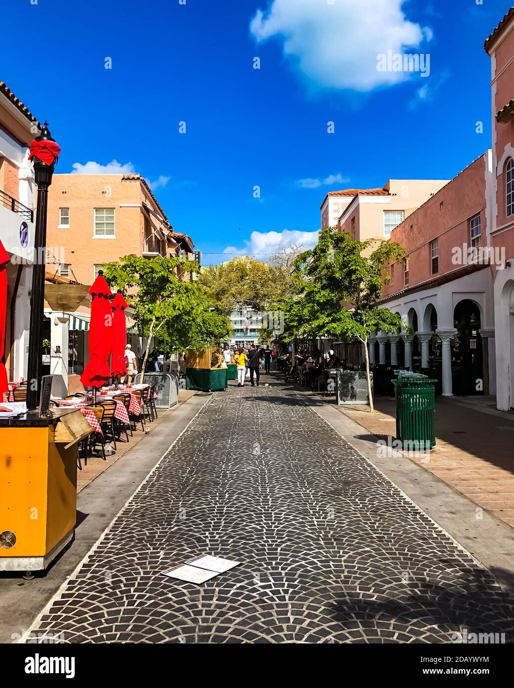 Espanola Way a Miami South Beach. Foto Stock