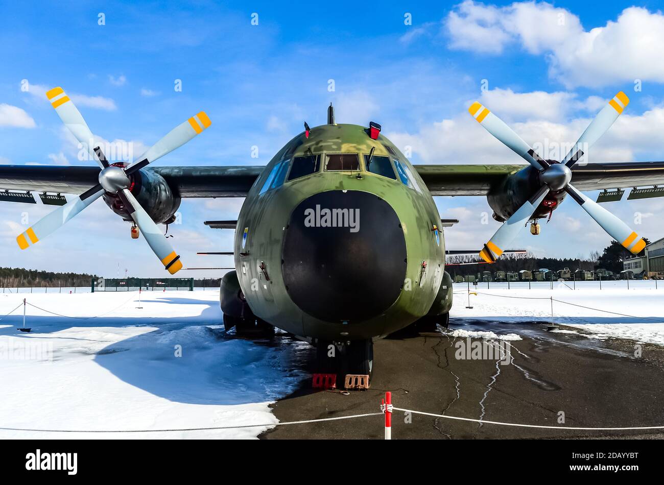 L'aeronautica tedesca Transall C-160D è in mostra al Museo di storia militare di Berlino, Gatow. Foto Stock