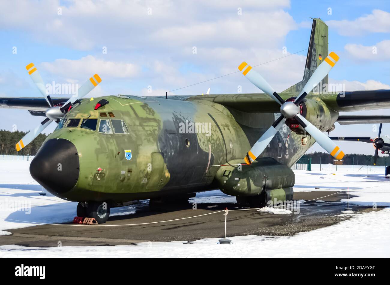 L'aeronautica tedesca Transall C-160D è in mostra al Museo di storia militare di Berlino, Gatow. Foto Stock