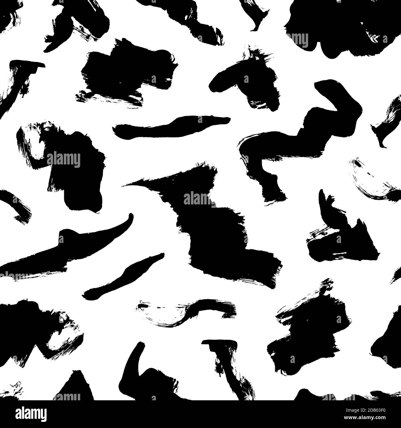 Tratti di pennello disegnati a mano vettore motivo senza giunture. Illustrazione Vettoriale