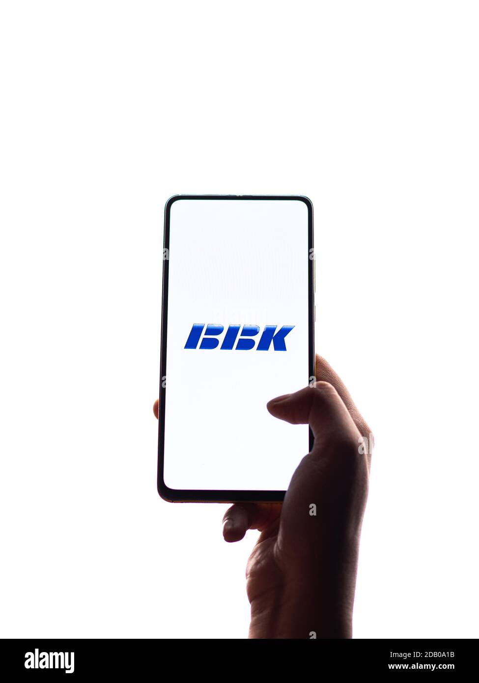 Assam, india - 15 Novembre 2020 : BBK electronics logo on phone screen stock image. Foto Stock