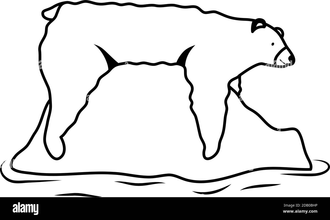 orso polare animale selvaggio icona disegno vettoriale illustrazione Illustrazione Vettoriale
