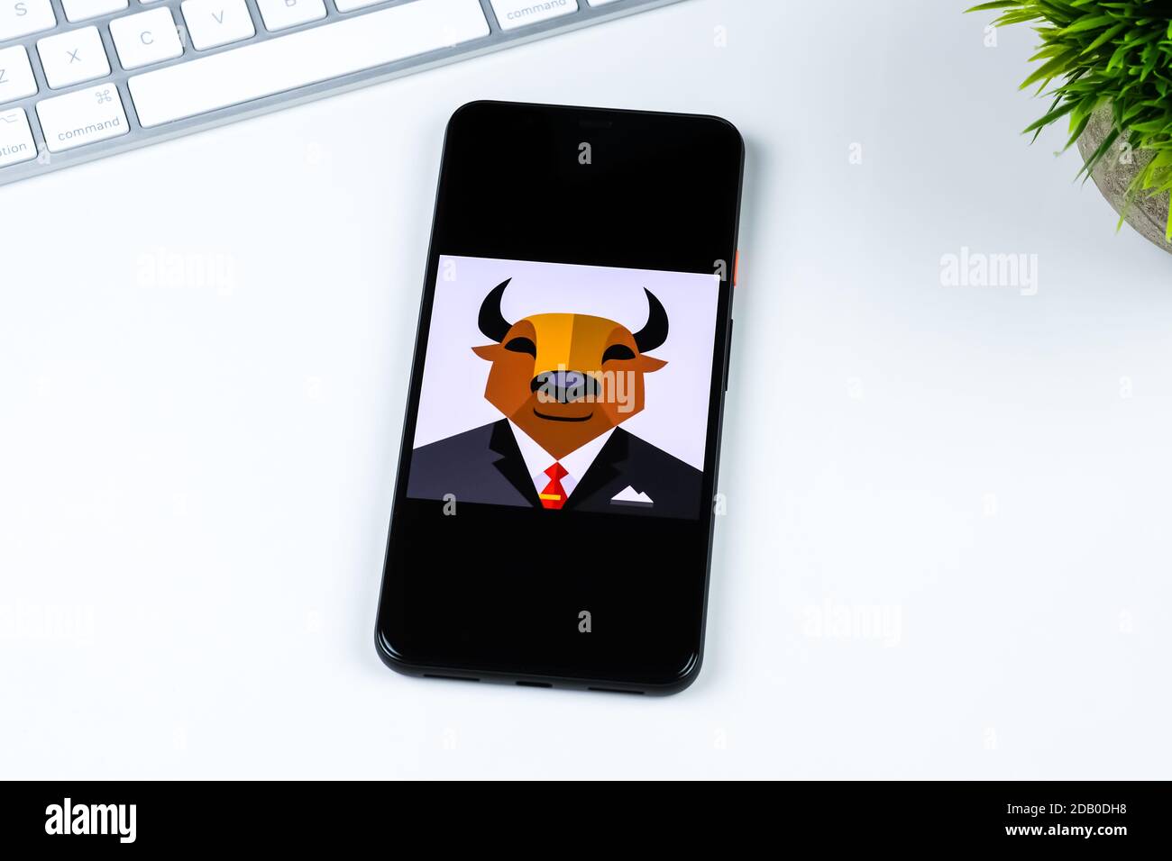 Logo dell'app Simply Wall St sullo schermo di uno smartphone. Foto Stock
