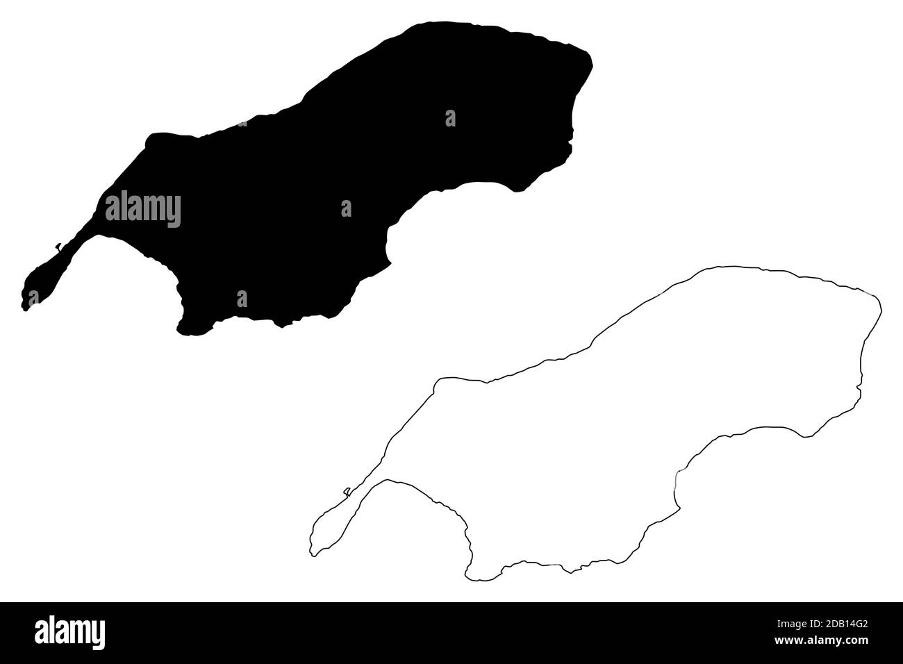 Rota Municipality, Commonwealth delle Isole Marianne Settentrionali (Stati Uniti d'America, USA, Arcipelago Mariano) mappa vettoriale illustrazione, scribbl Illustrazione Vettoriale