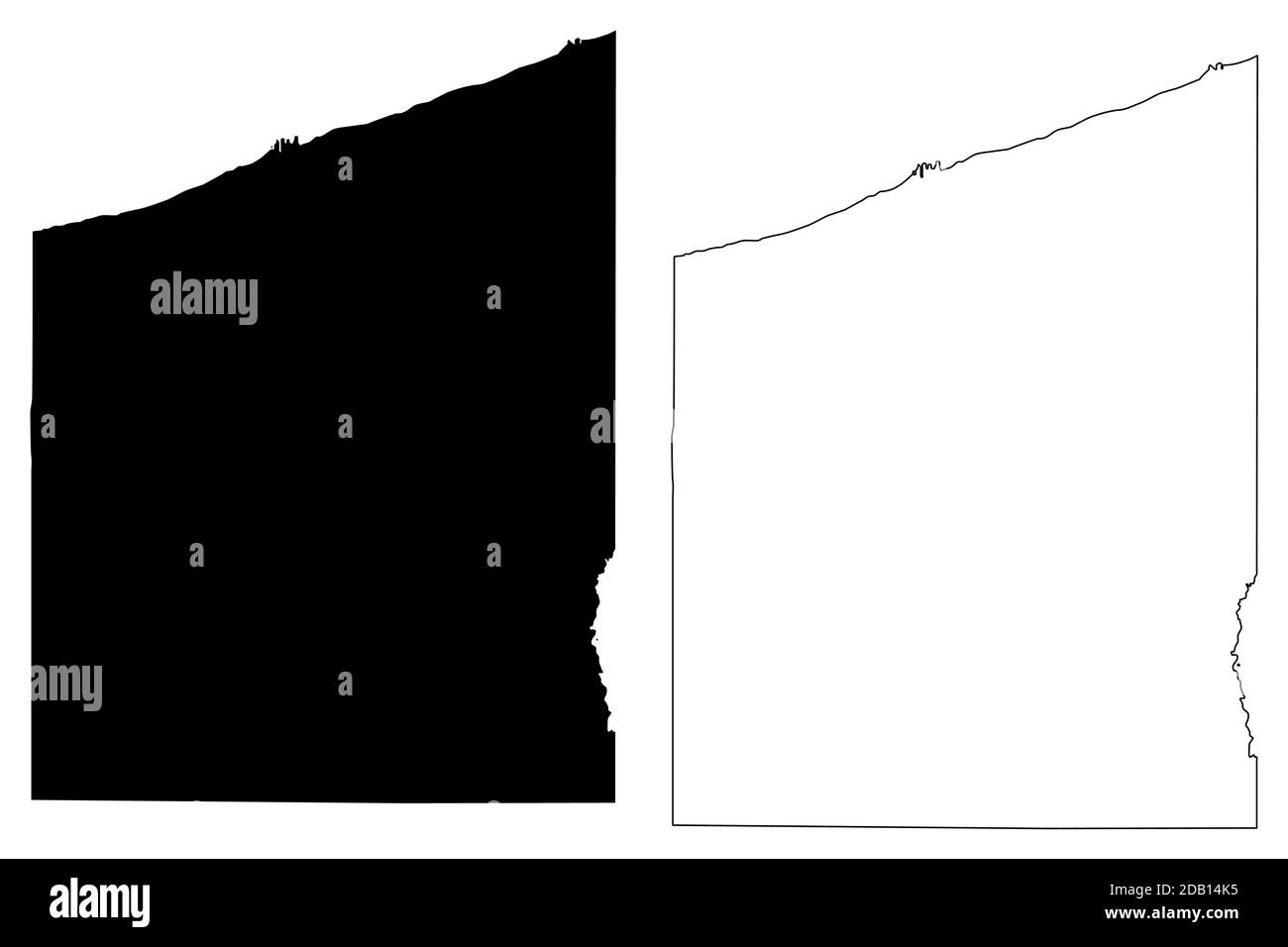 Ashtabula County, Ohio state (Stati Uniti, Stati Uniti d'America, Stati Uniti, Stati Uniti, Stati Uniti) mappa vettoriale illustrazione, abbozzare schizzo Ashtabula mappa Illustrazione Vettoriale