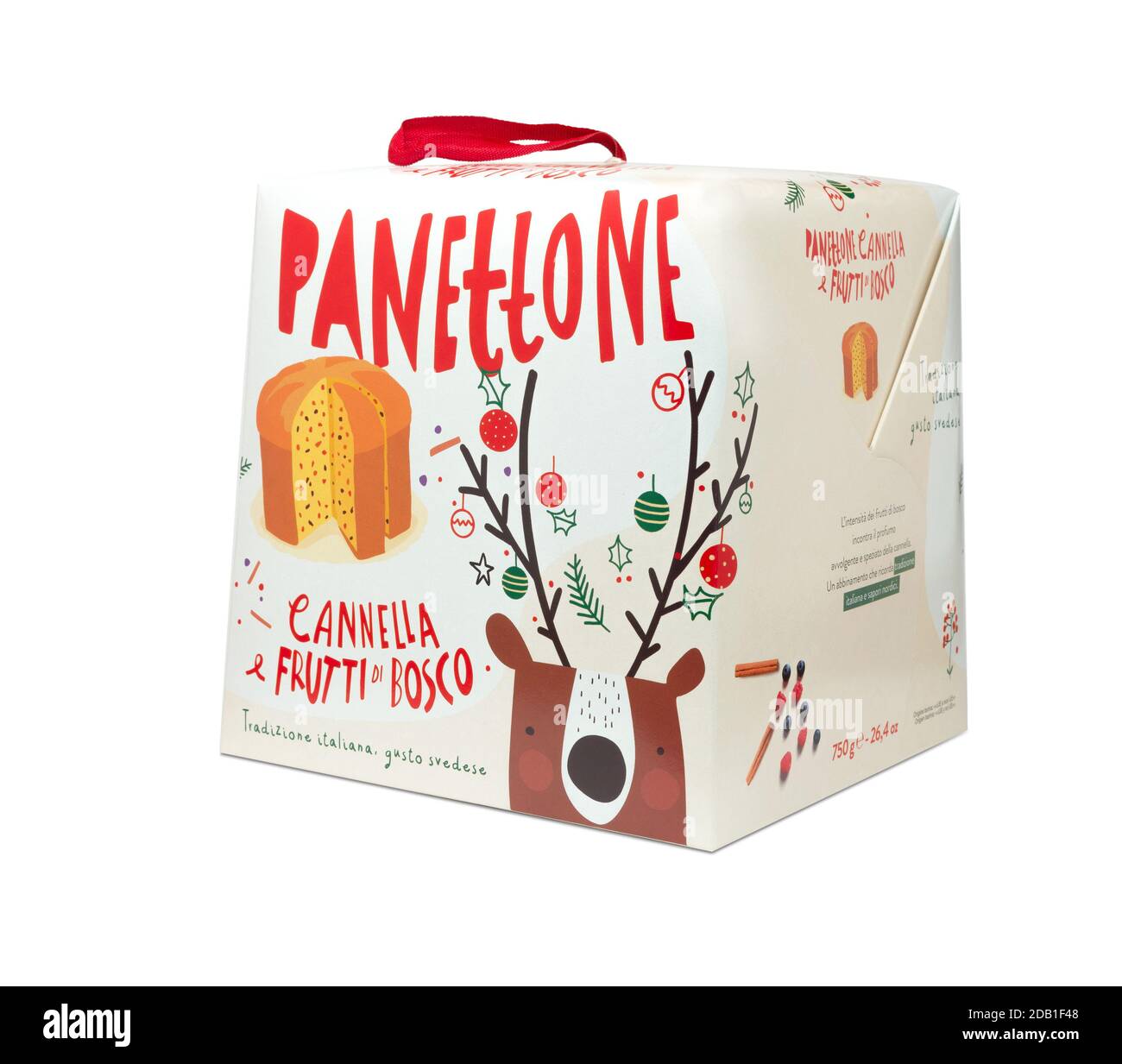 Napoli, Italia - Novembre 2020: IKEA panettone natalizio con cannella e bacche isolate Foto Stock