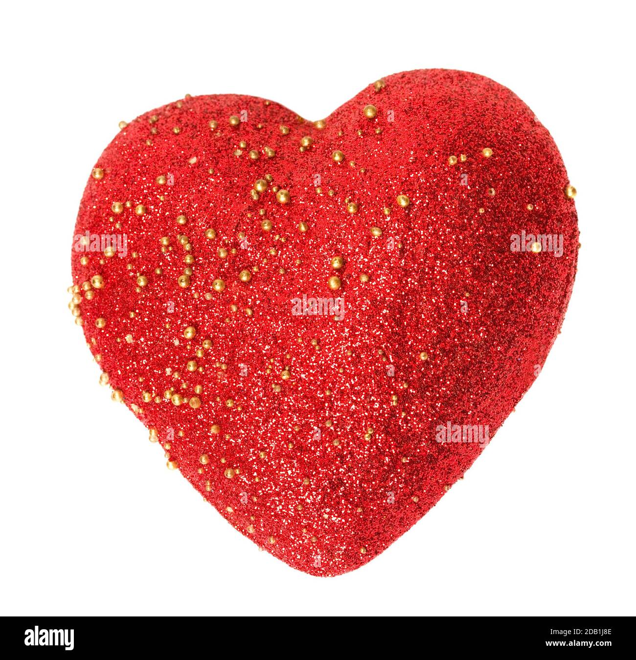 Cuore rosso isolato su sfondo bianco Foto Stock