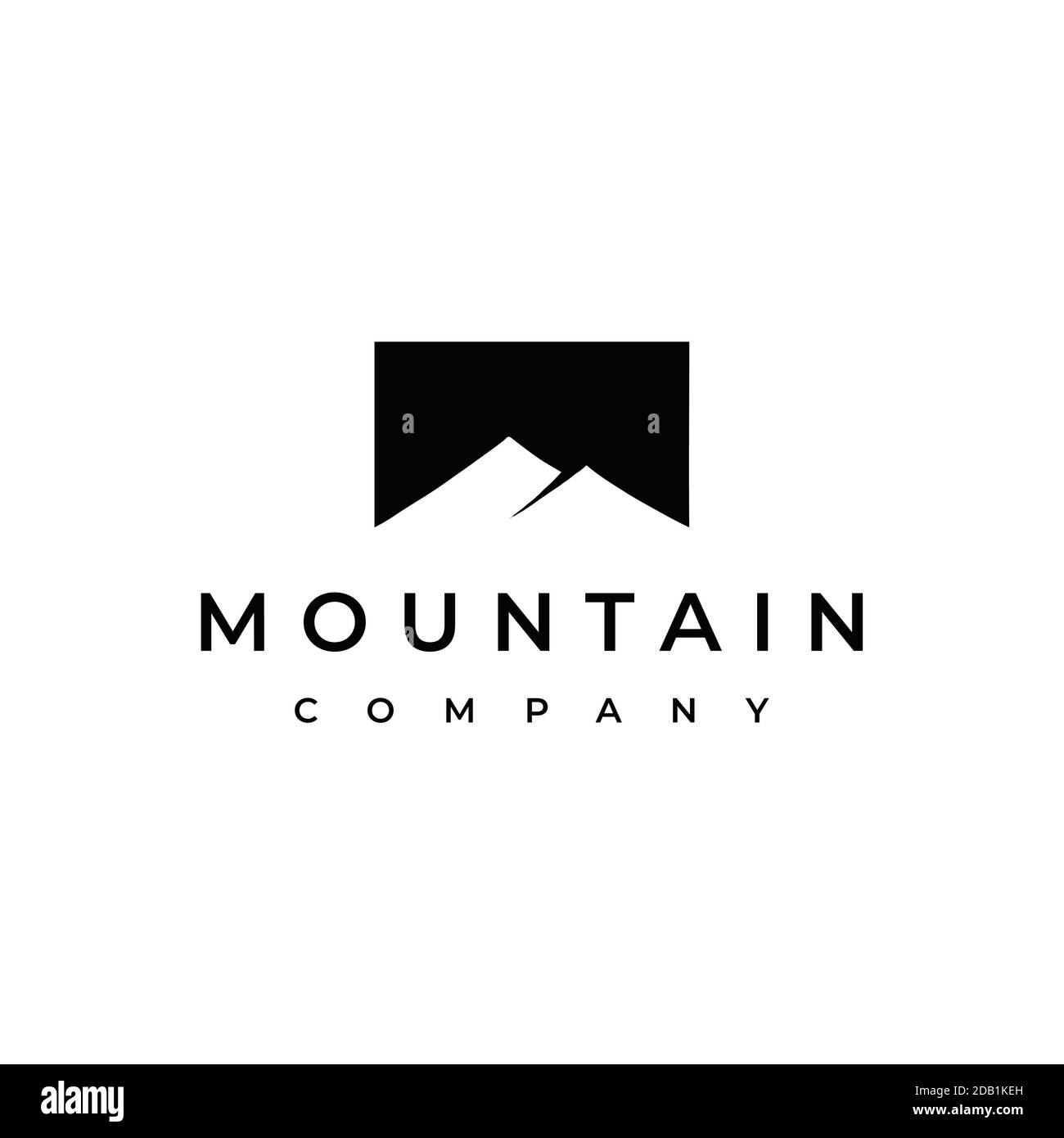 Design semplice e moderno con logo Mountain Illustrazione Vettoriale