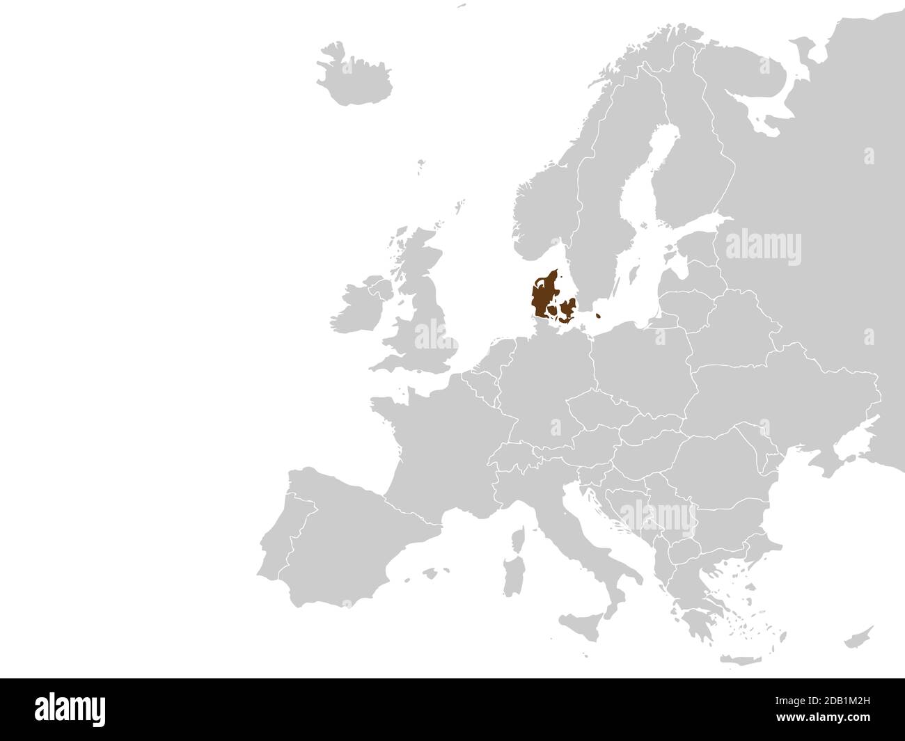 Danimarca su Europa mappa vettore. Illustrazione vettoriale. Illustrazione Vettoriale