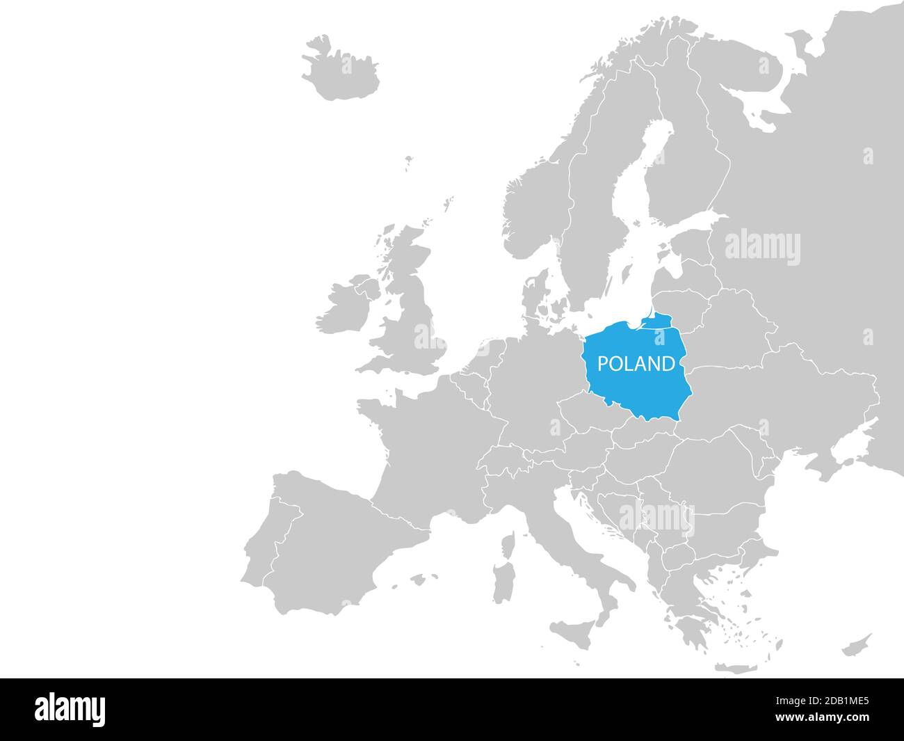 La Polonia sul vettore cartografico europeo. Illustrazione vettoriale. Illustrazione Vettoriale