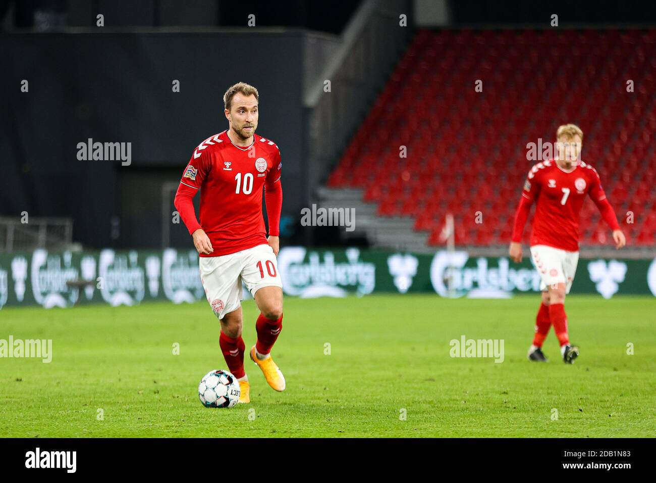 Copenaghen, Danimarca. 15 novembre 2020. Christian Eriksen (10) della Danimarca visto durante la partita della Lega delle Nazioni tra Danimarca e Islanda il giorno 5 della partita del gruppo B a Parken, Copenaghen. (Photo Credit: Gonzales Photo/Alamy Live News Foto Stock