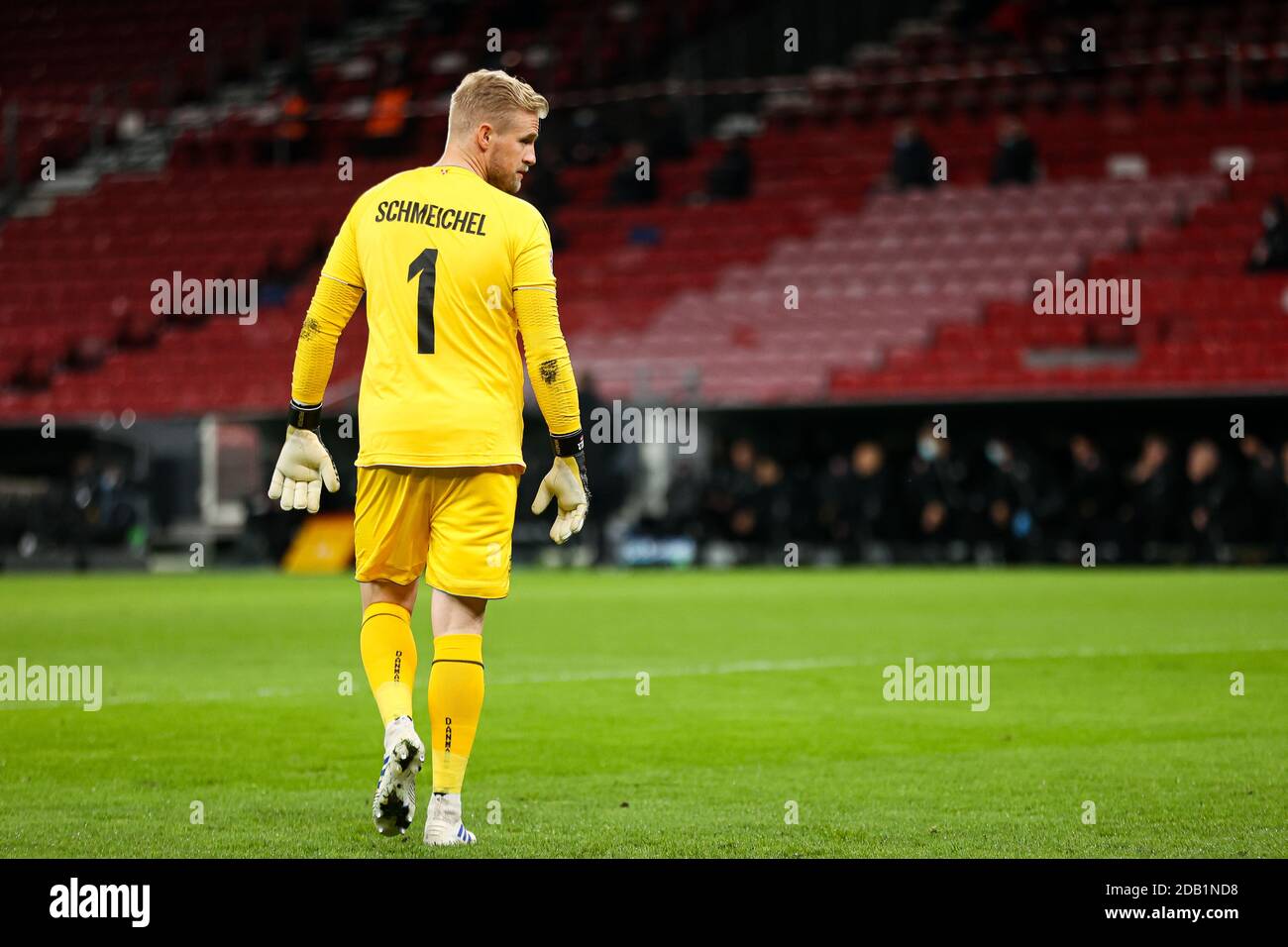 Copenaghen, Danimarca. 15 novembre 2020. Kasper Schmeichel (1) della Danimarca visto durante la partita della Lega delle Nazioni tra Danimarca e Islanda il giorno 5 del gruppo B a Parken, Copenaghen. (Photo Credit: Gonzales Photo/Alamy Live News Foto Stock