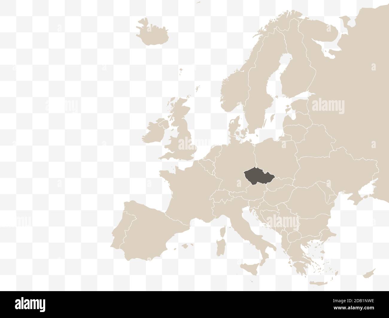 repubblica Ceca su Europa mappa vettore. Illustrazione vettoriale. Illustrazione Vettoriale