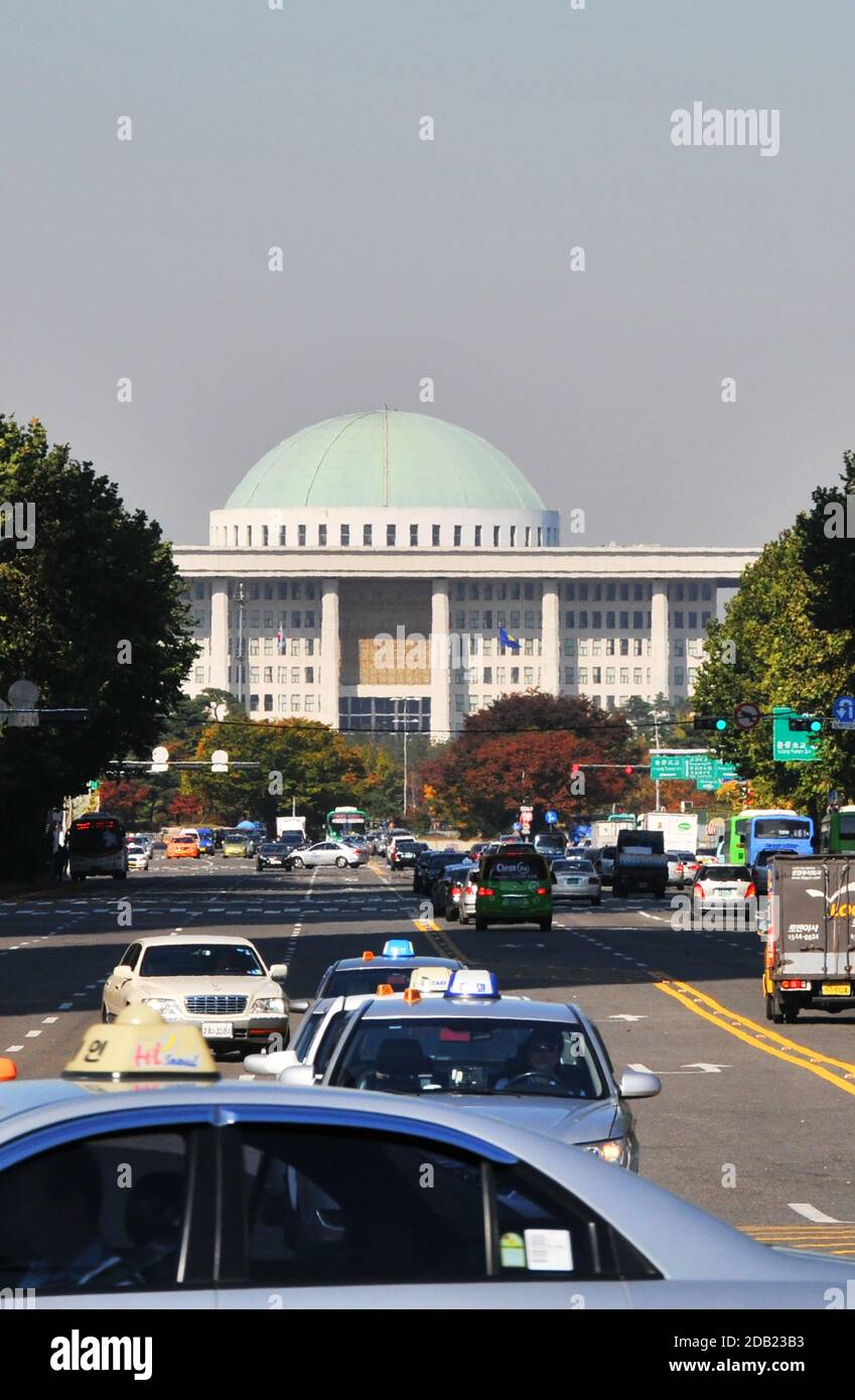 Edificio dell'Assemblea Nazionale, Uisadang-daero, Seoul, Corea del Sud Foto Stock