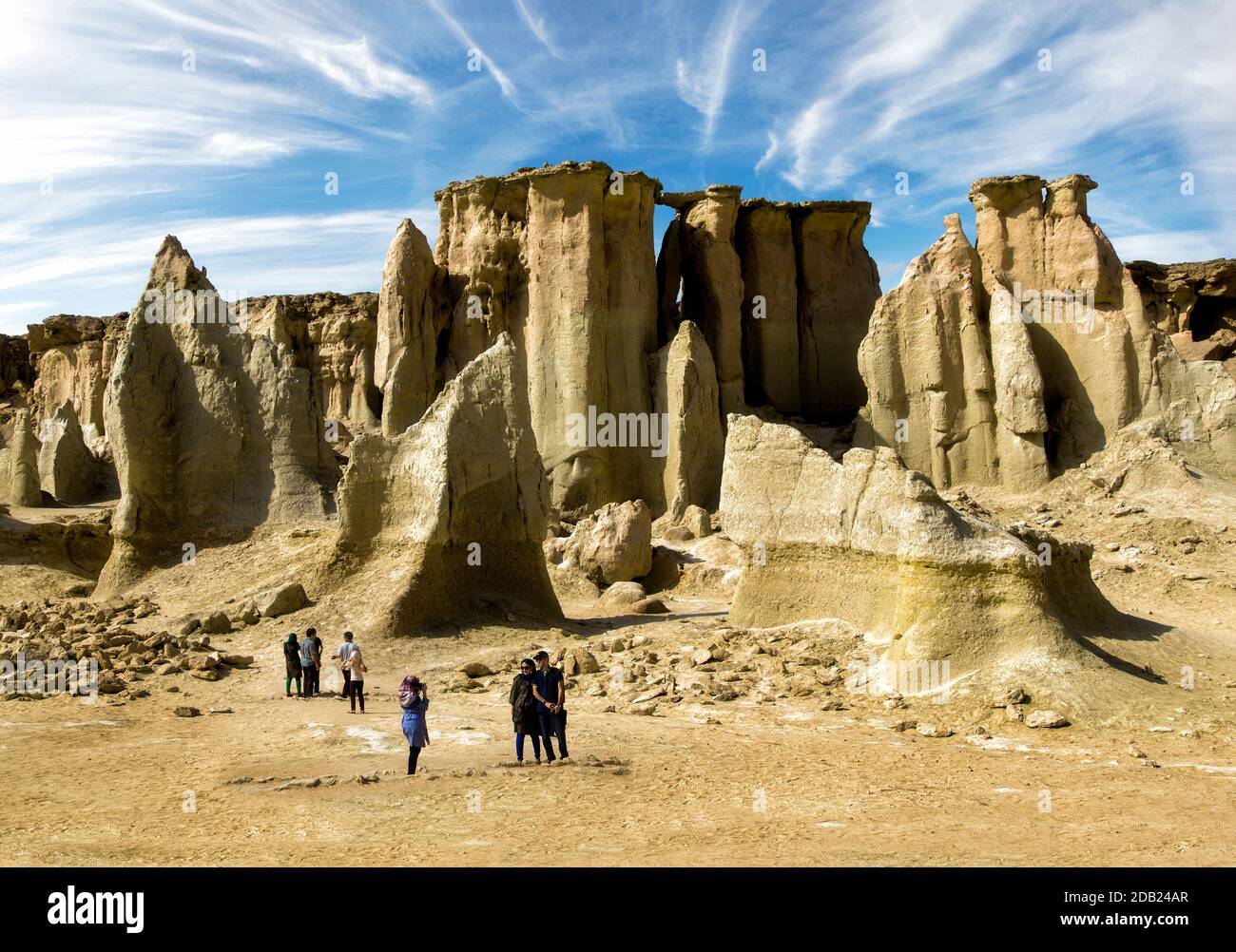La Valle delle Stelle ora protetta come parte del Geopark dell'Isola di Qeshm, riconosciuto dall'UNESCO, nella provincia di Hormozgan in Iran. Foto Stock